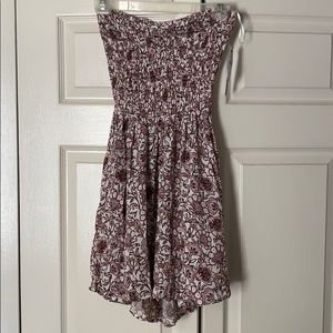 Strapless pink floral dress